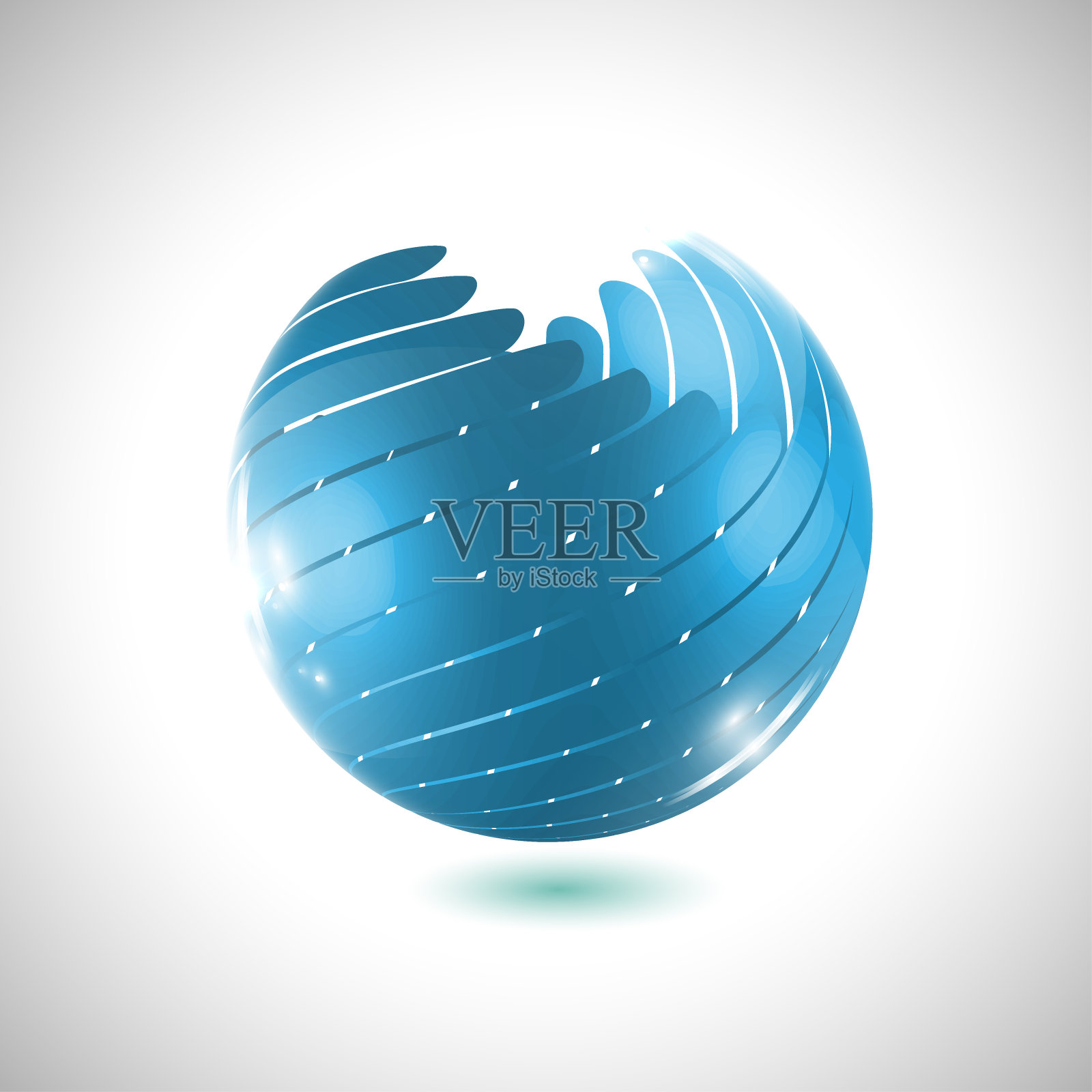 蓝色球体，矢量插图设计元素图片