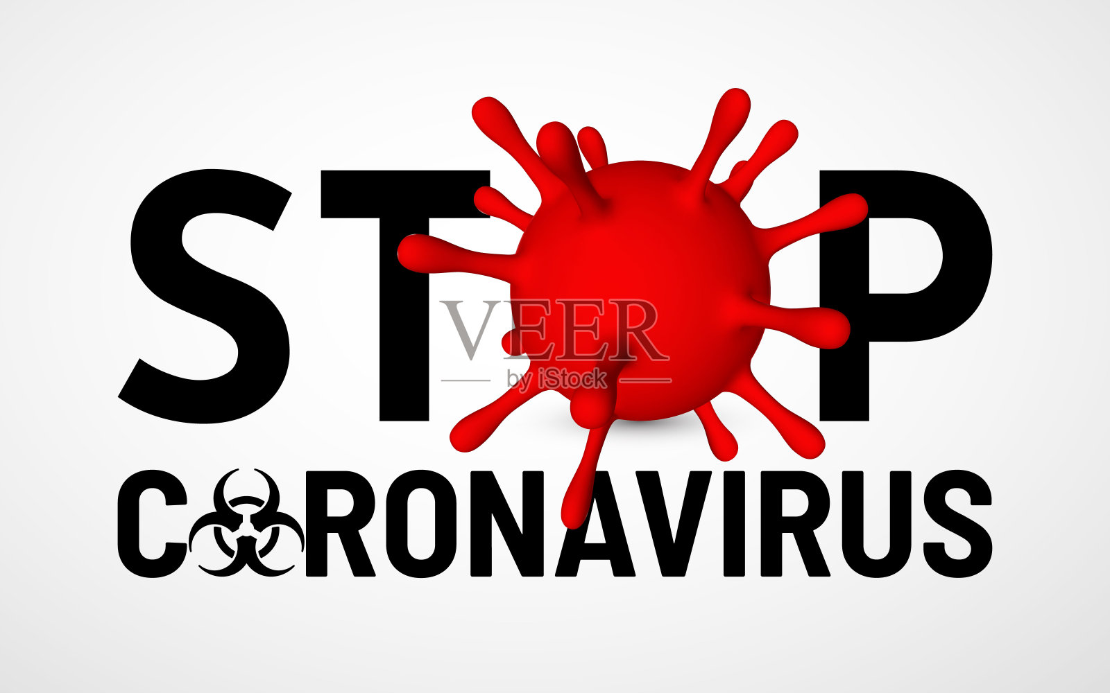 阻止Covid-19, 2019-nKoV。病毒单位图解。世界流行的概念。矢量图插画图片素材