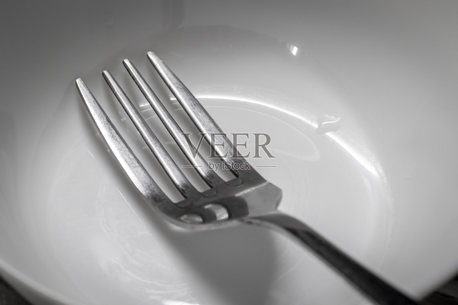 盘子里的叉子照片摄影图片