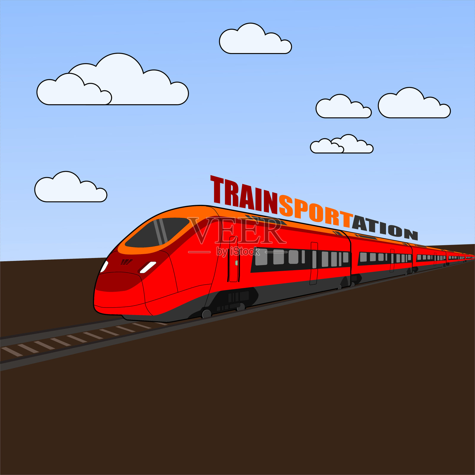 高速通勤列车矢量图插画图片素材