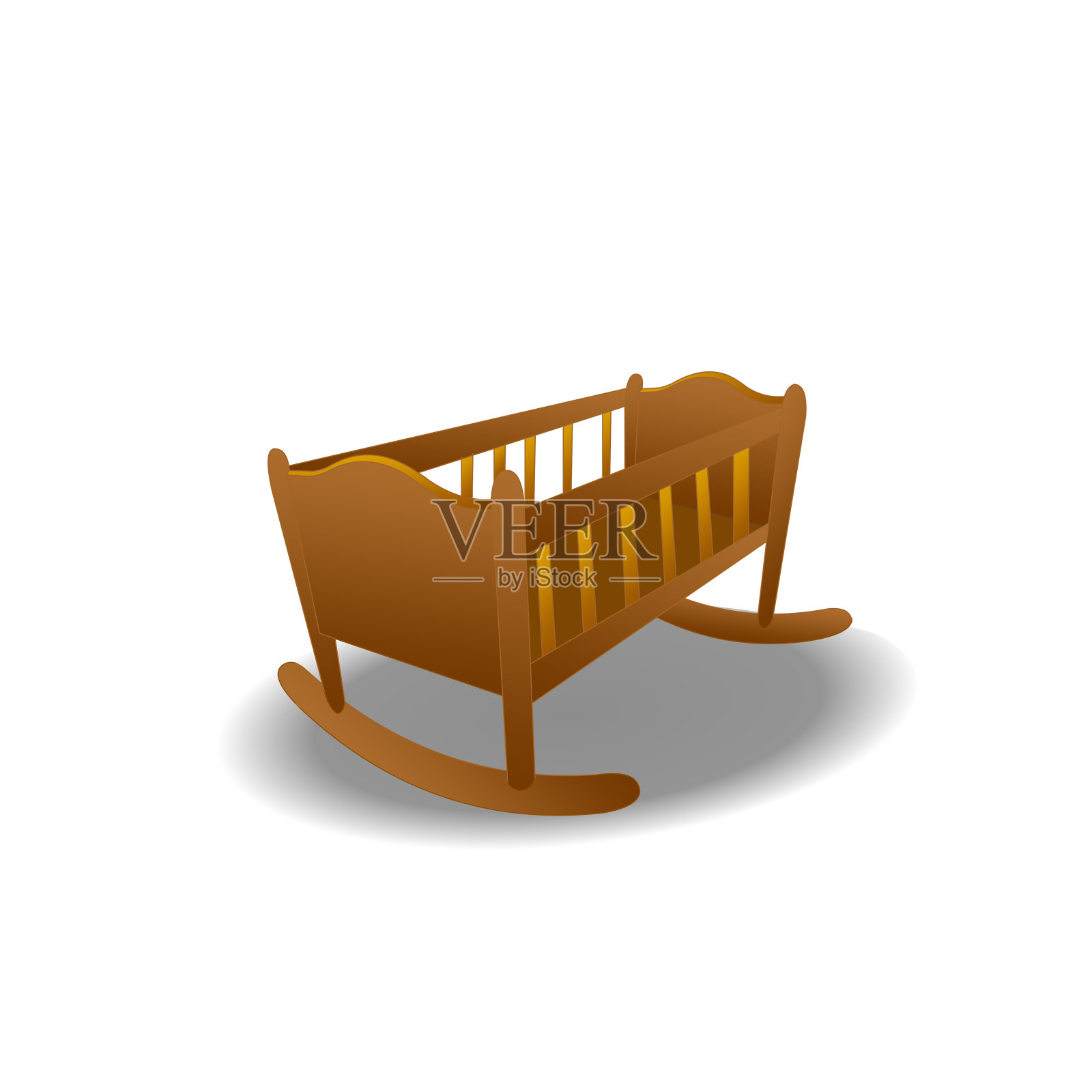 木质棕色单摇篮设计元素图片