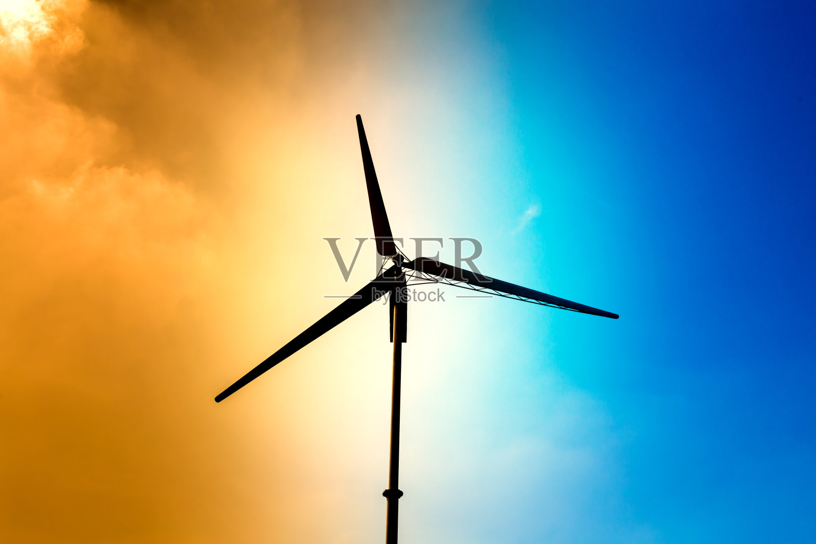 小型风力涡轮机是未来的可再生能源照片摄影图片