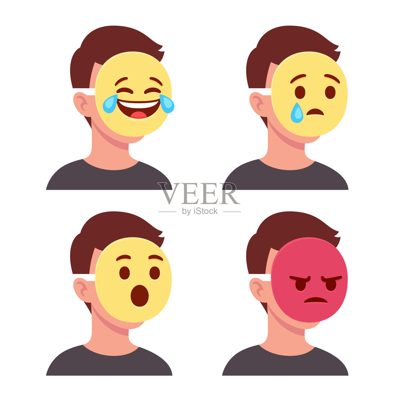 Emoji面罩插画图片素材