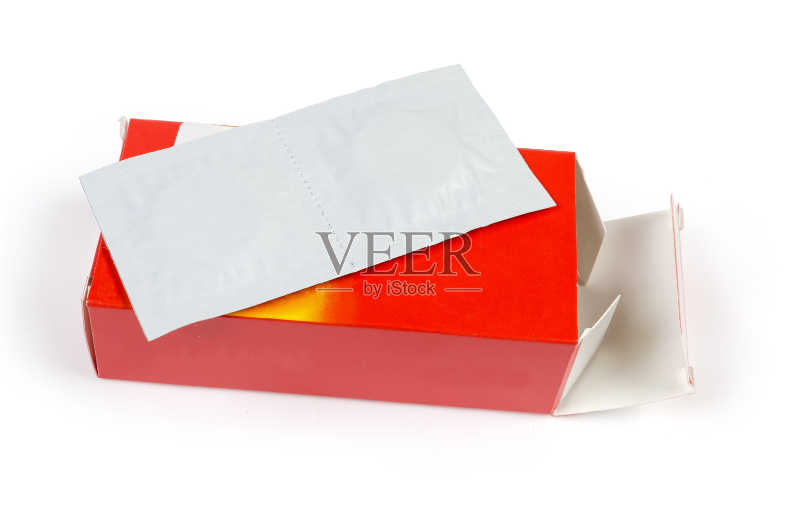 盒子和纸包装的医药药丸在白色的背景照片摄影图片