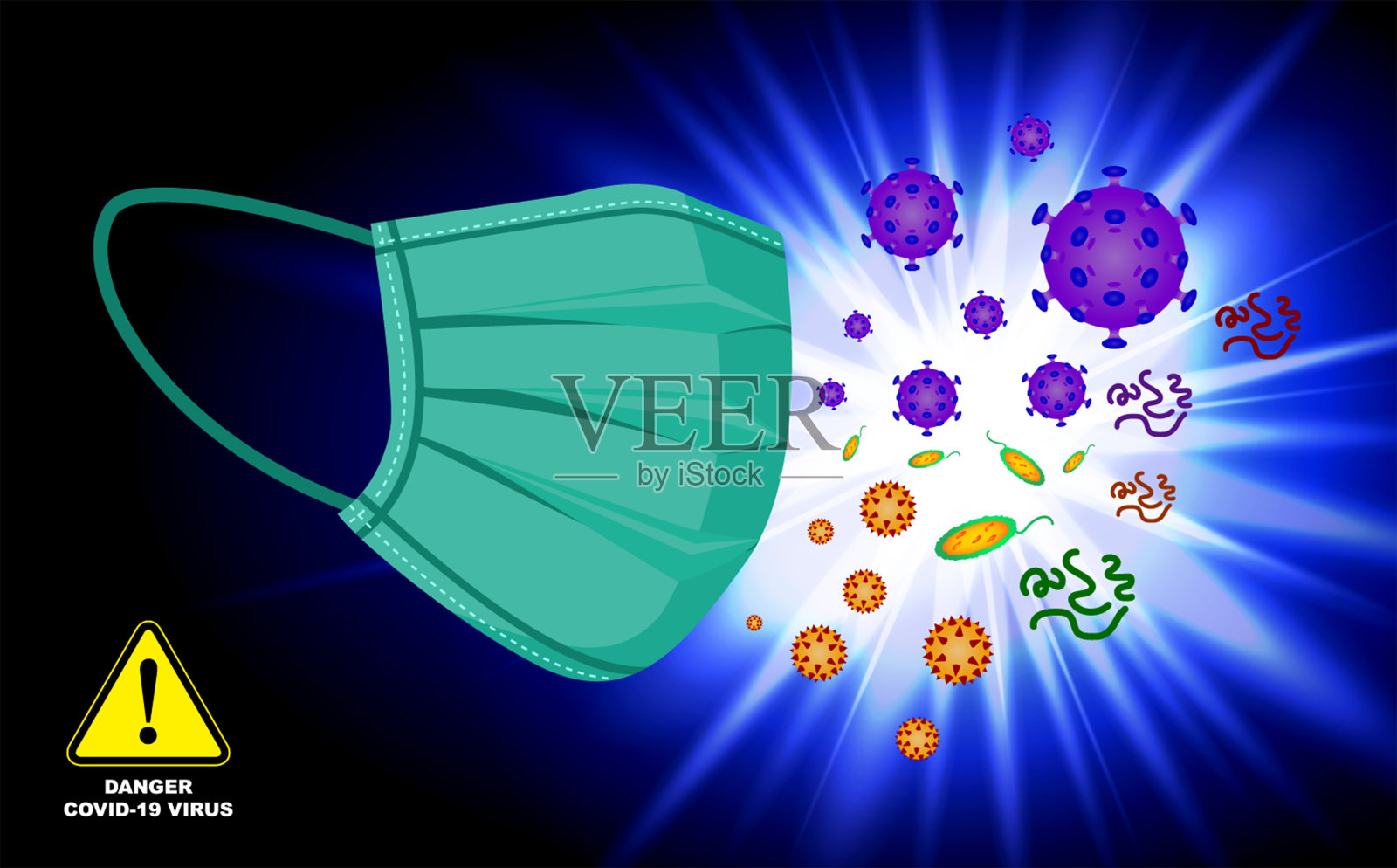 冠状病毒海报或2019-ncov病毒来自市或洗手标志概念。每股收益10向量插画图片素材