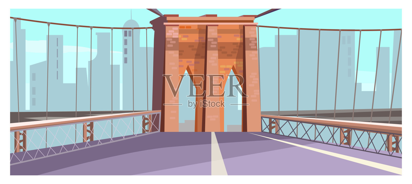 城市桥的砖拱插图插画图片素材
