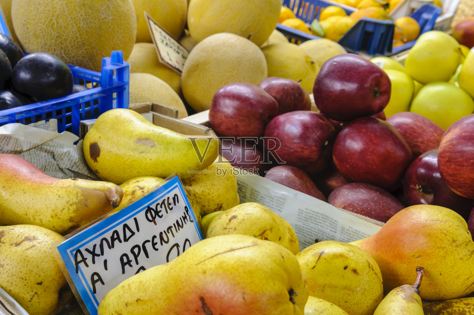 希腊水果店的水果和蔬菜照片摄影图片