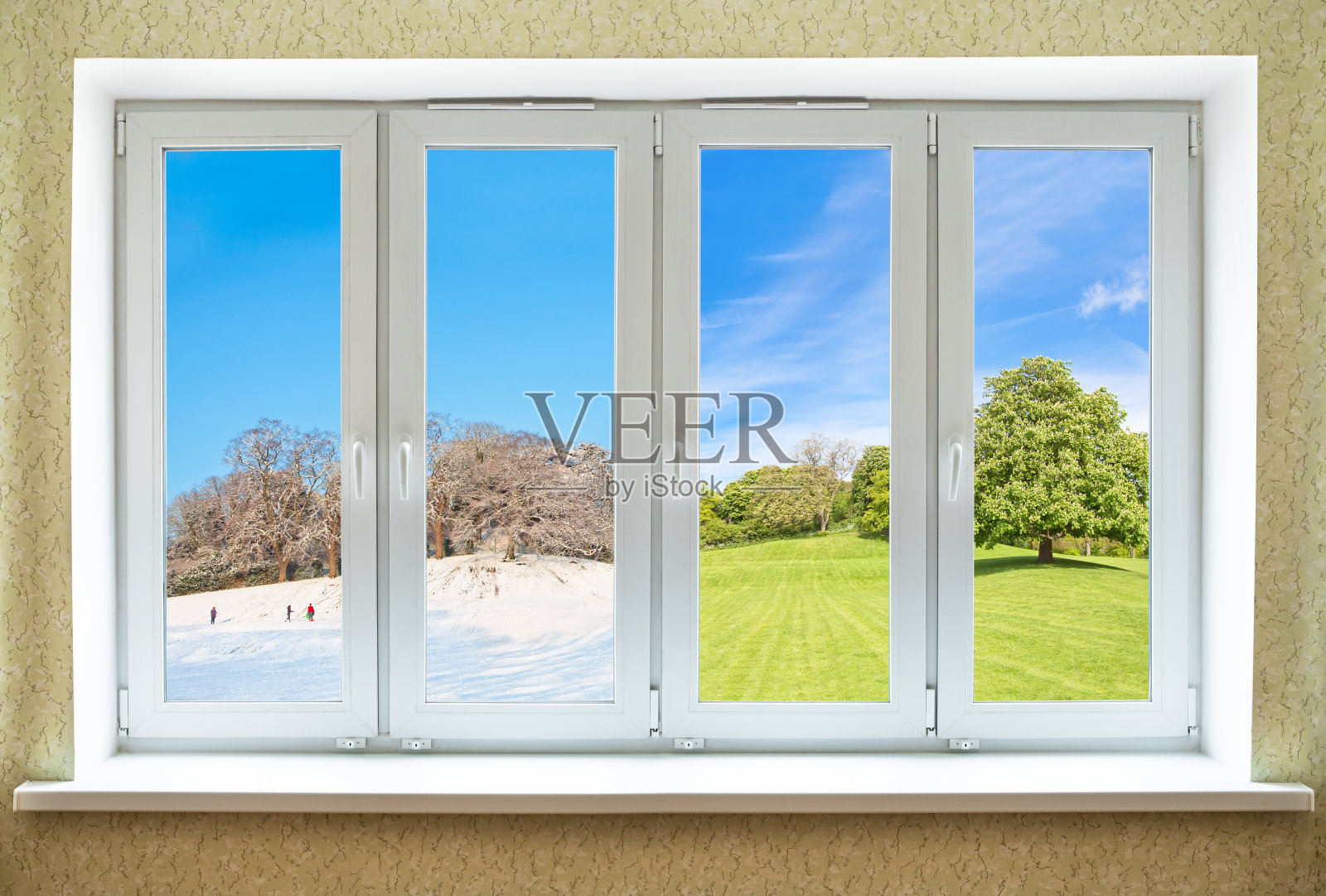 现代PVC窗的概念同样适用于任何季节照片摄影图片
