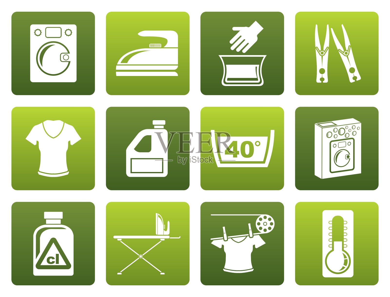 平板洗衣机和洗衣图标图标素材