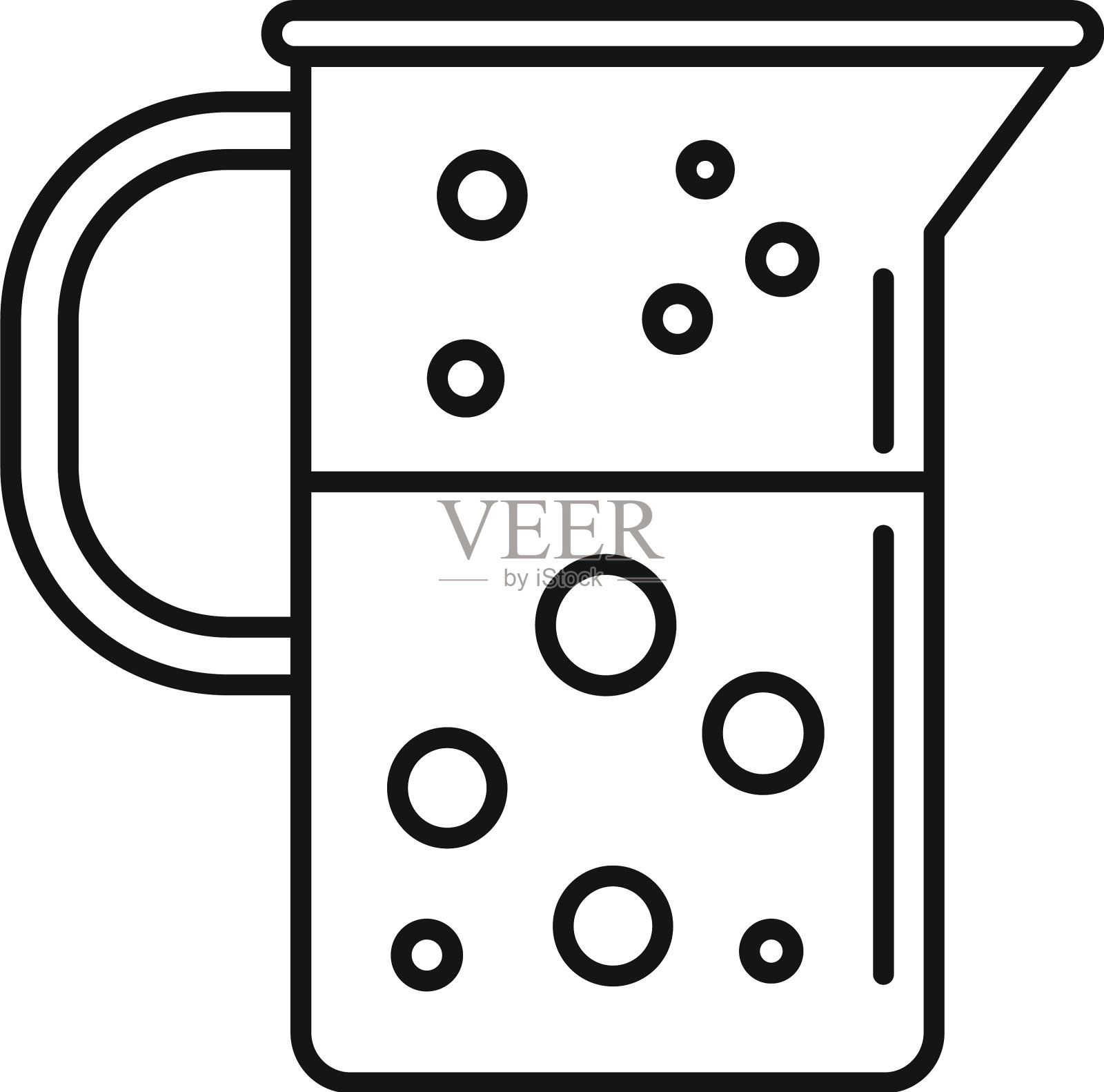 煮沸实验室水壶图标轮廓风格设计元素图片