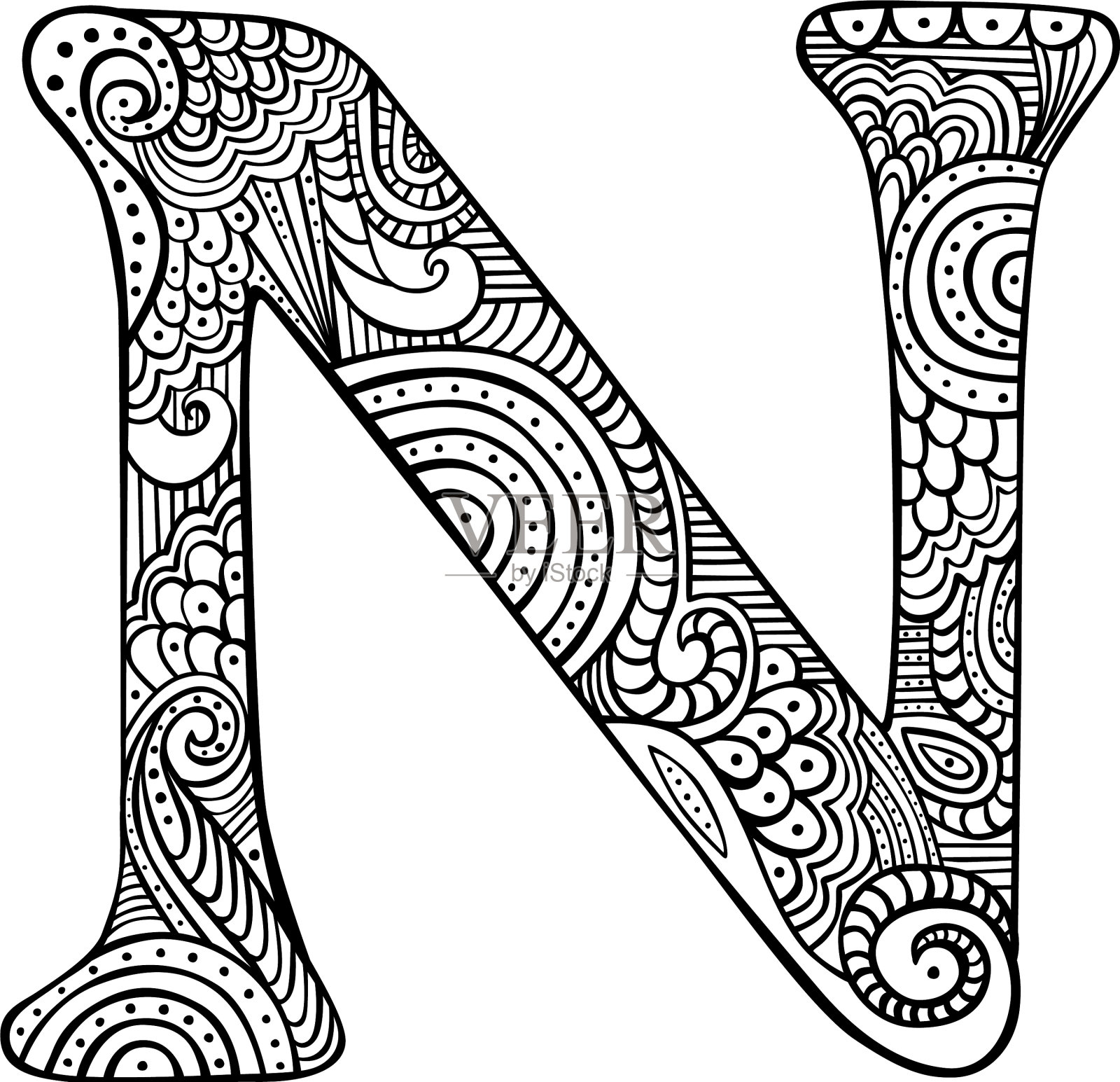 字母n设计元素图片
