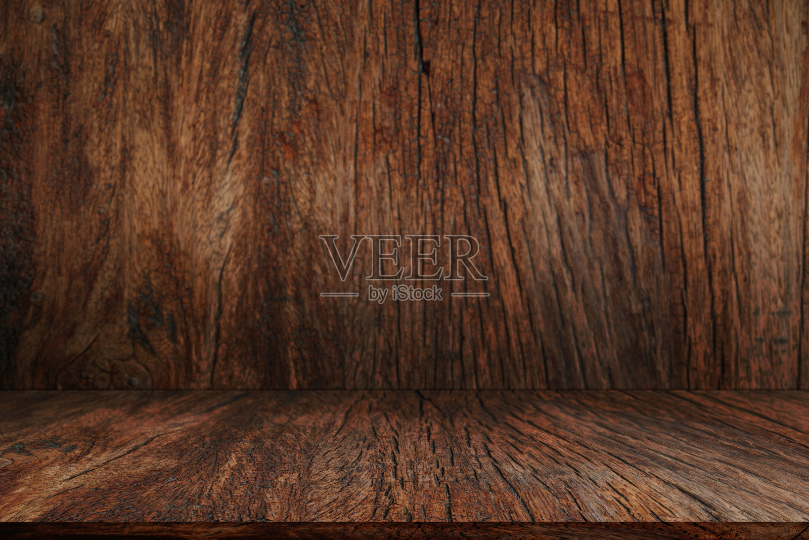 模糊的木桌和木墙的概念为背景，照片摄影图片
