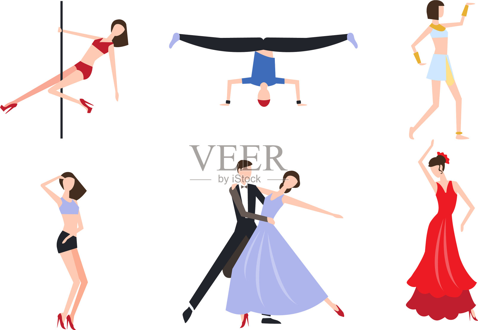 收集专业舞者舞蹈插画图片素材