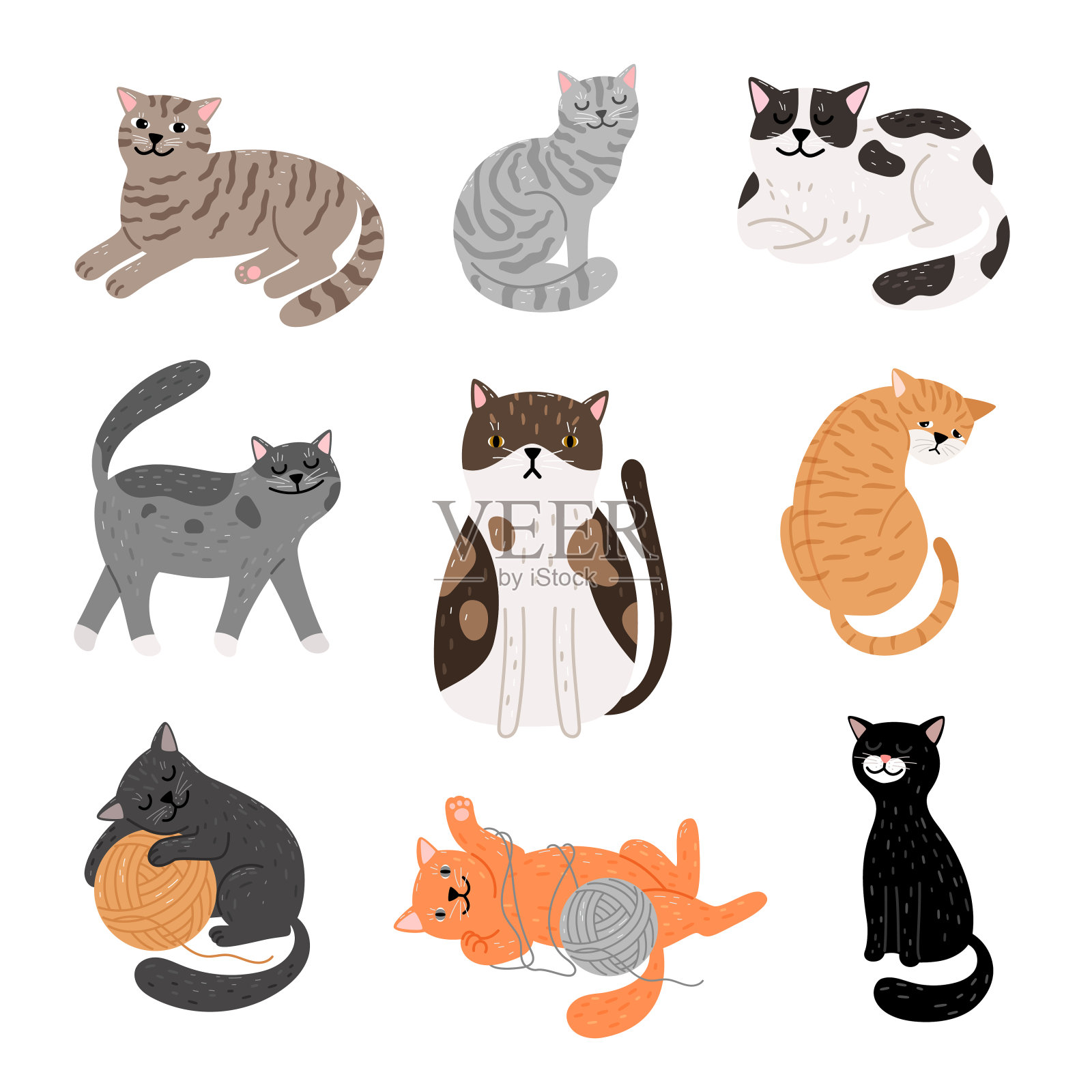 范妮卡通猫设计元素图片