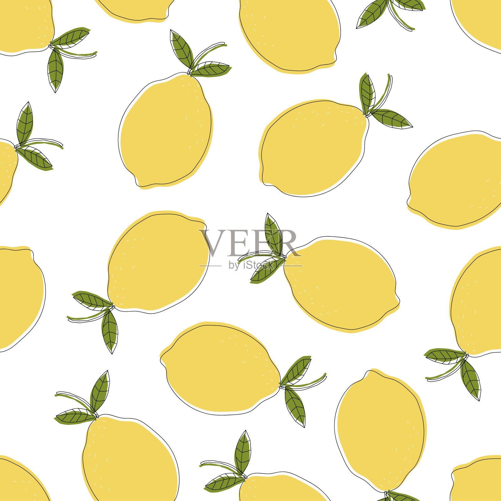 柑橘类水果图案与柠檬和橙子。丰富多彩的背景如何有用包装纸或纹理。插画图片素材