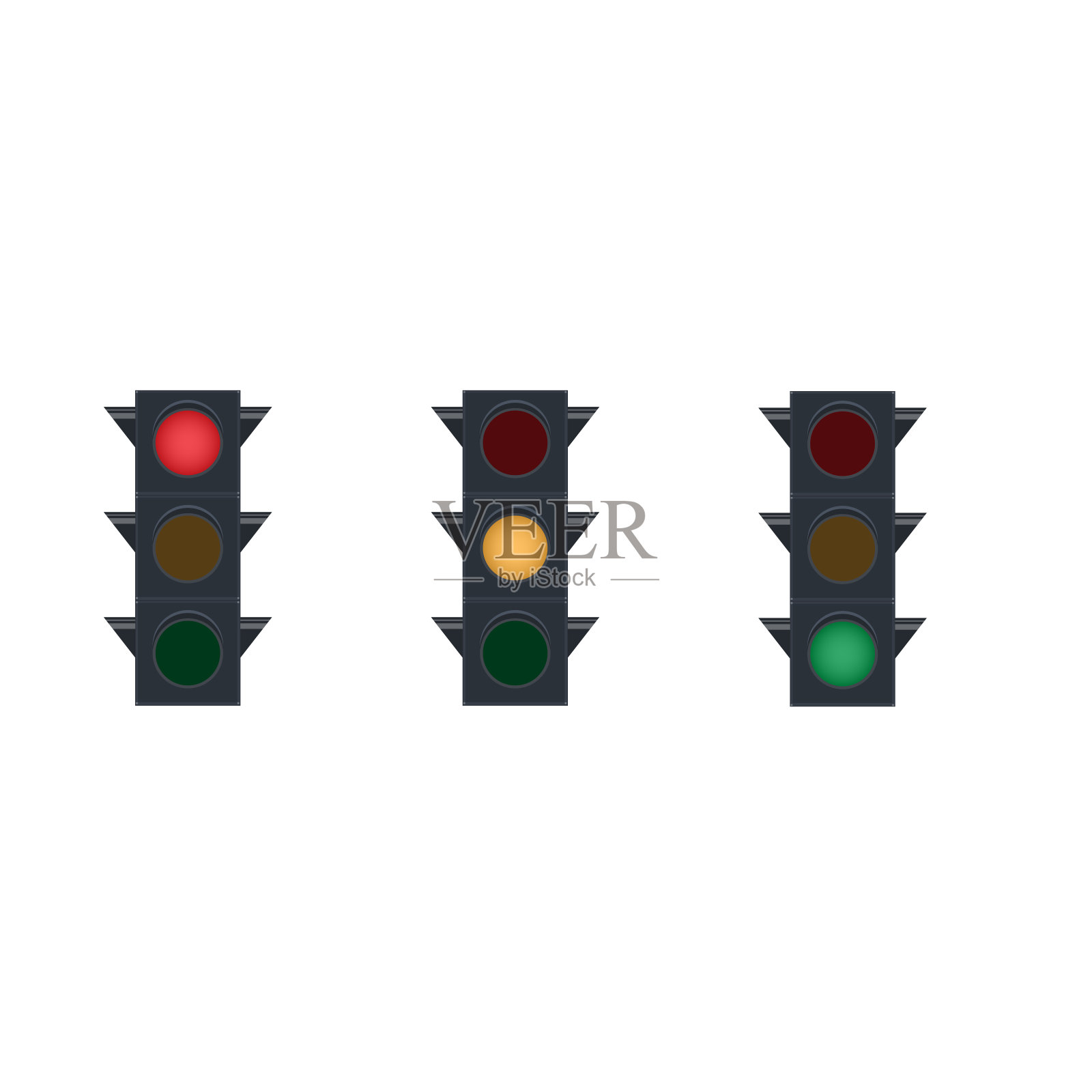 红绿灯。交通灯信号设计元素图片