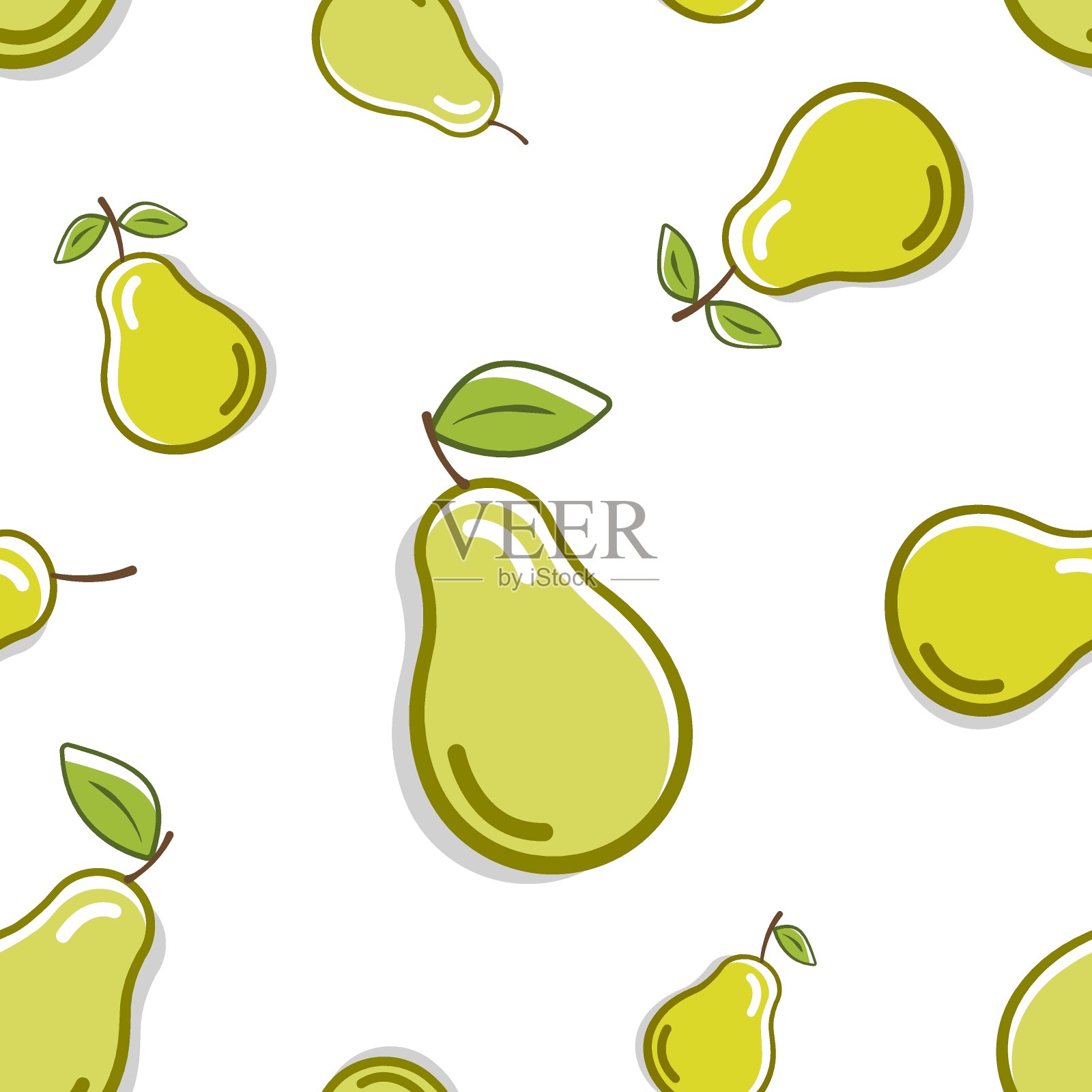 Pear无缝矢量模式插画图片素材