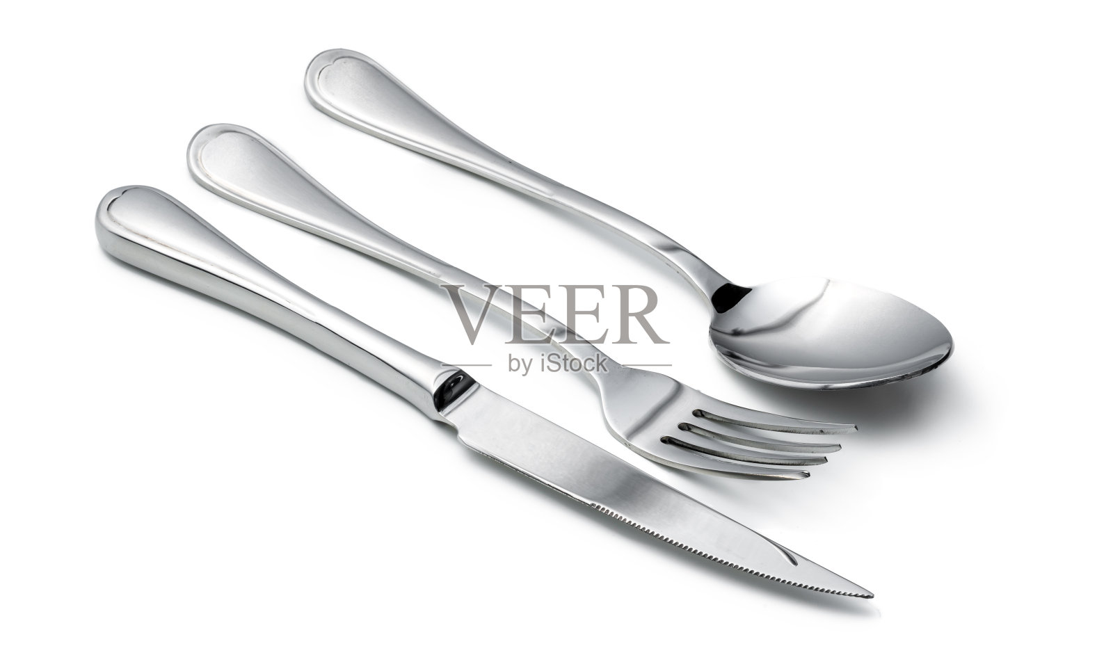 勺子，刀和叉孤立在白色背景上照片摄影图片