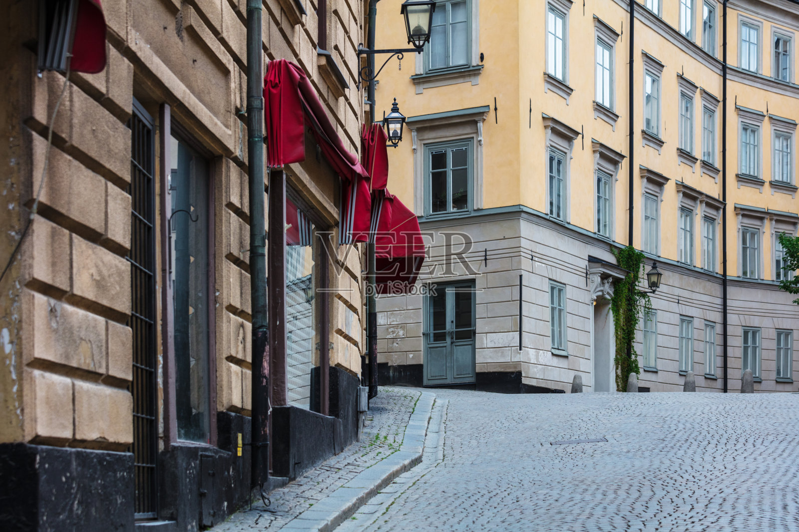 斯德哥尔摩老城的鹅卵石铺就的路面照片摄影图片