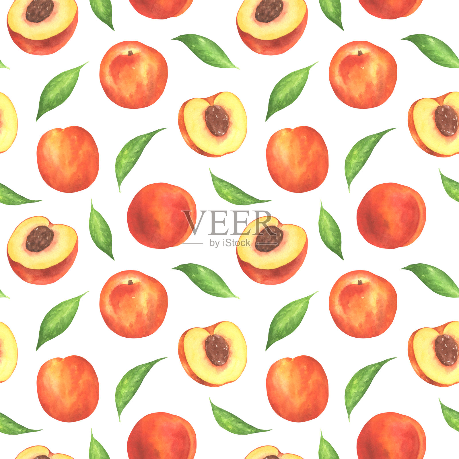 桃子的水果图案插画图片素材