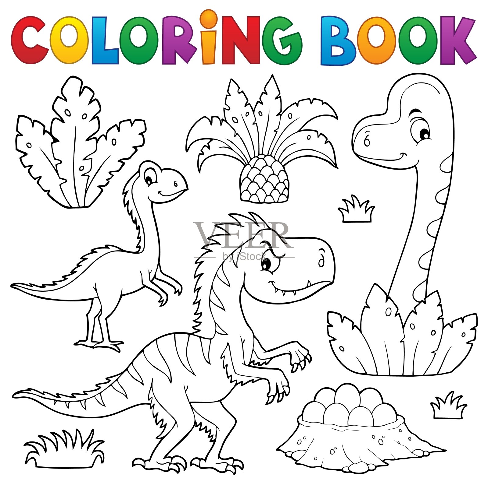 图画书恐龙构图图3插画图片素材