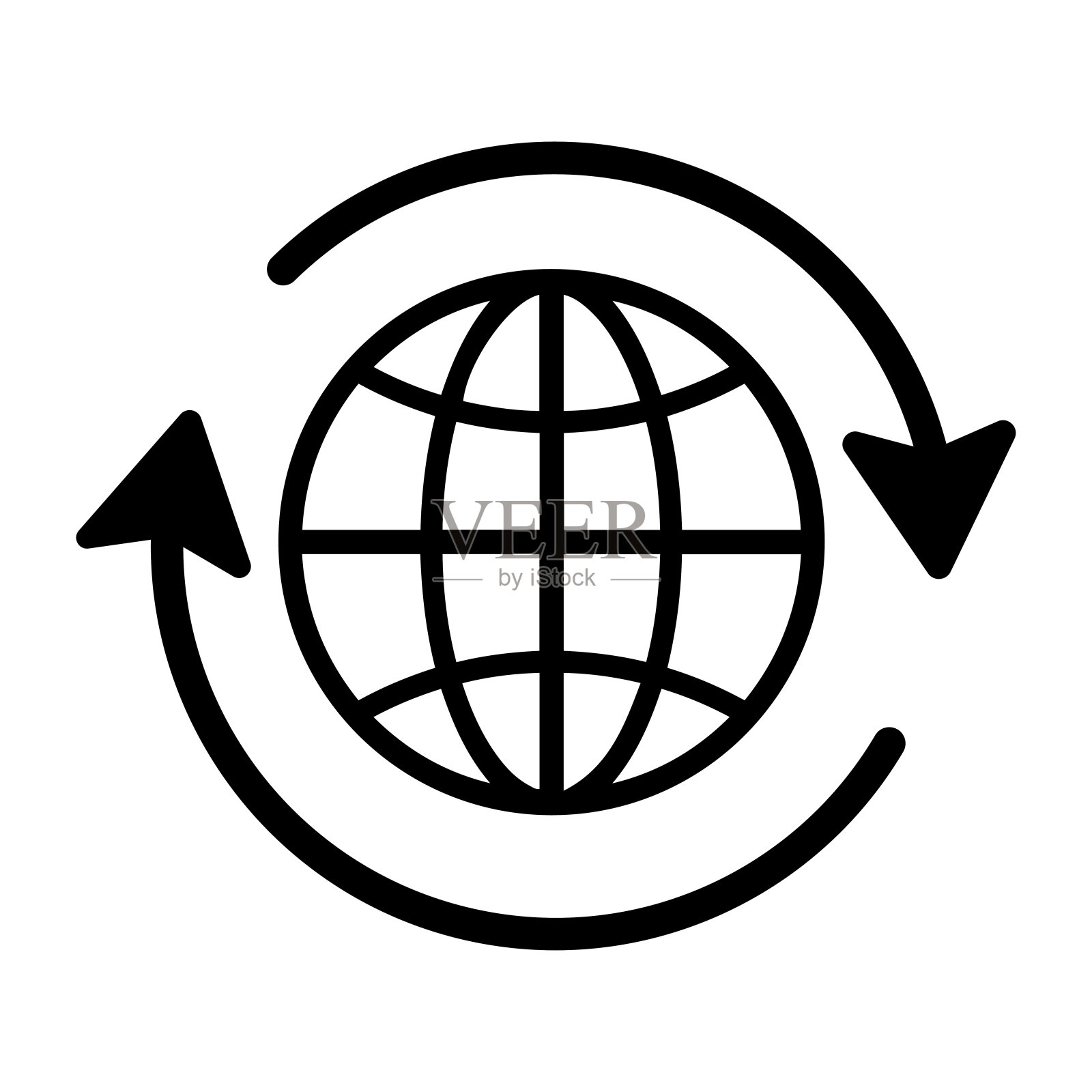 全球商业或世界范围的黑色图标图标素材