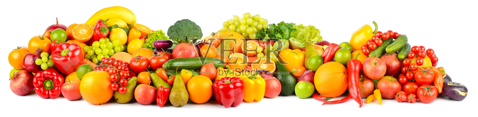 健康新鲜的水果和蔬菜拼贴照片摄影图片