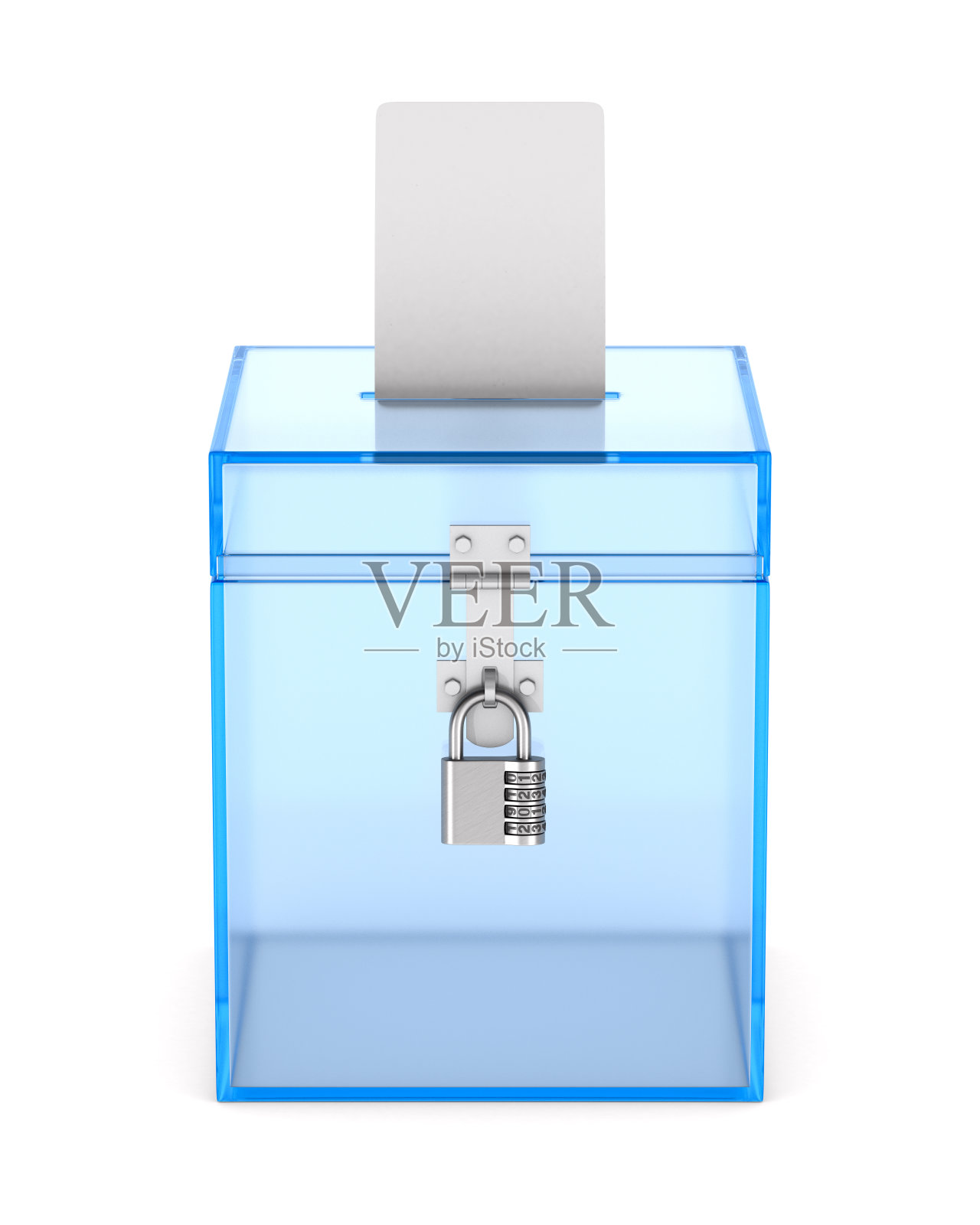 白色背景上的透明投票箱。孤立的3 d演示照片摄影图片
