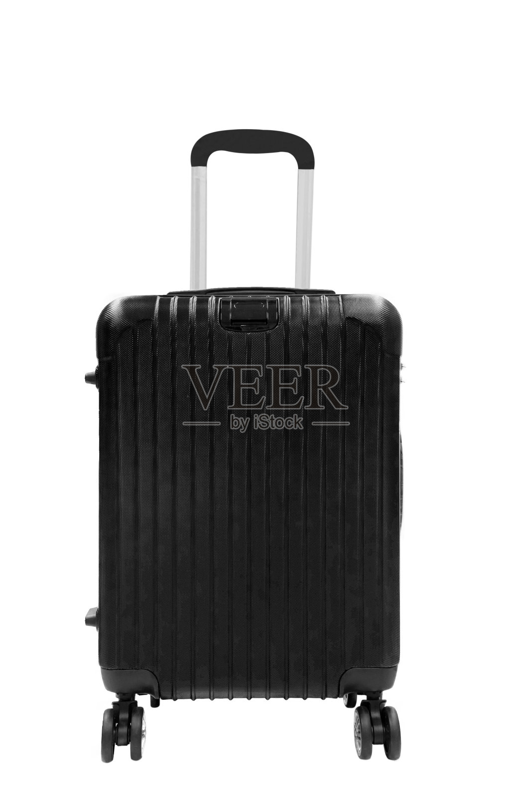 白色背景上的黑色旅行行李照片摄影图片