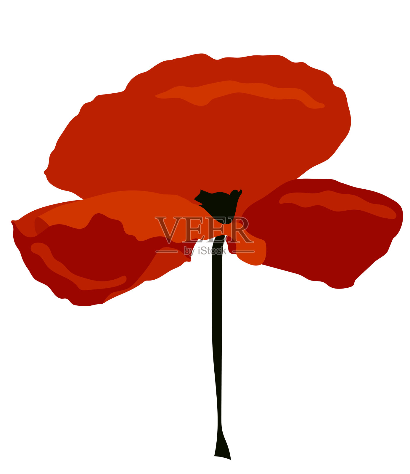 美丽的红色罂粟花。适合标志，卡片，插图和更多..插画图片素材