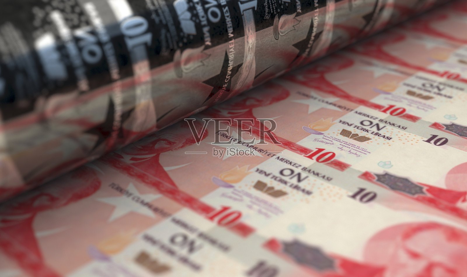 印刷土耳其里拉纸币照片摄影图片
