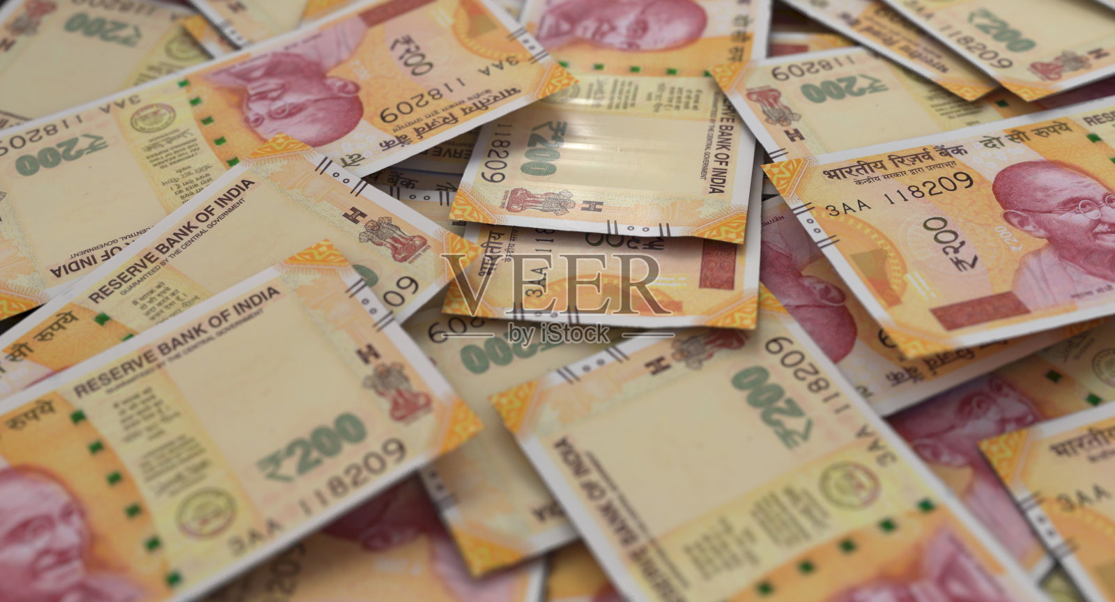 散落的印度卢比钞票堆照片摄影图片
