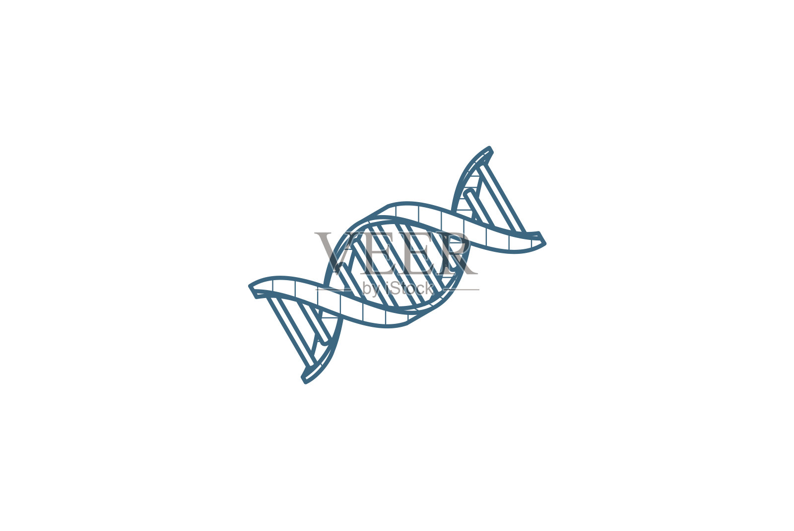 DNA，科学基因，分子，生物等几何图标。3d线条艺术技术制图。中风可编辑的矢量插画图片素材