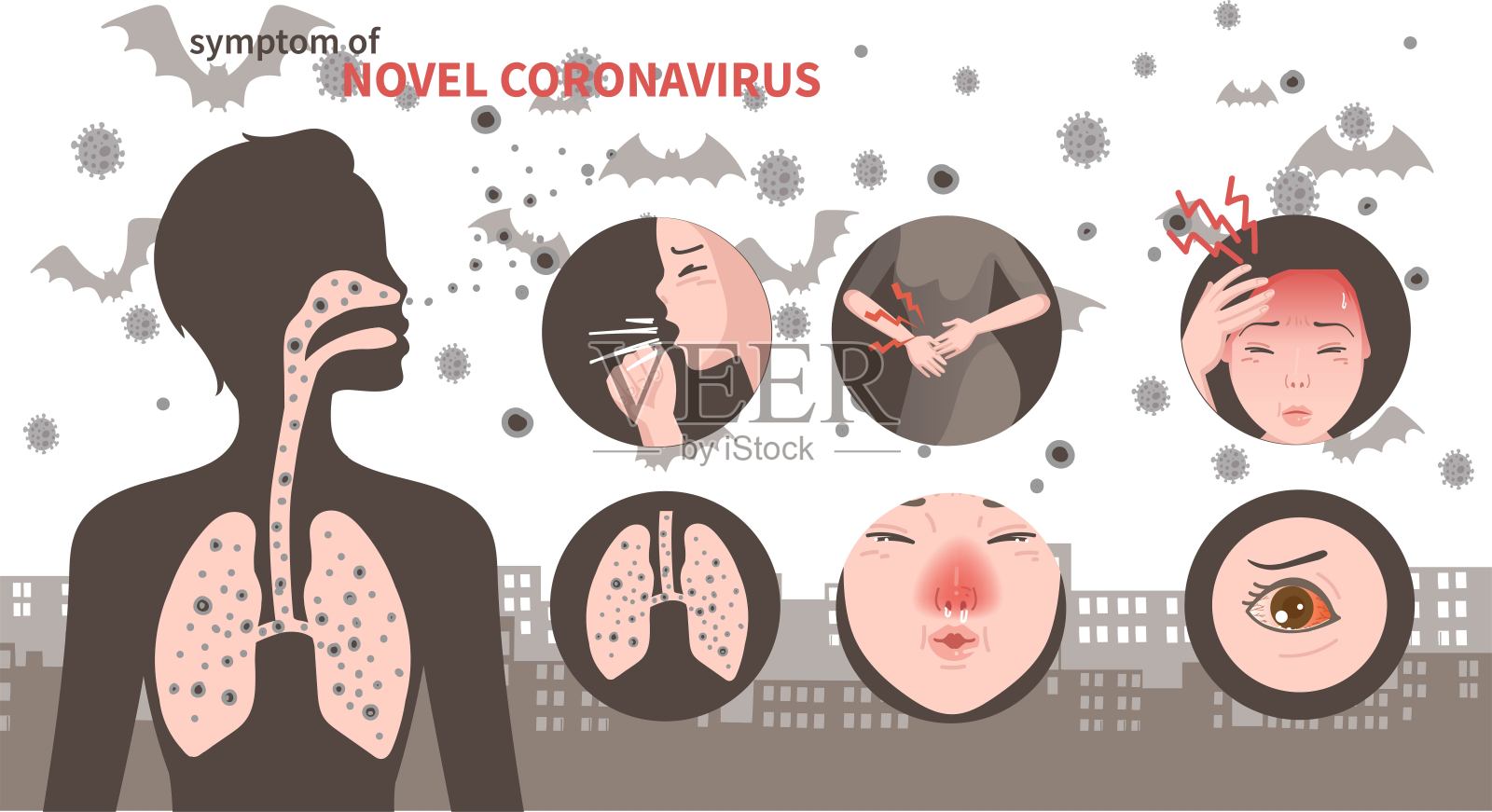 新型冠状病毒插画图片素材
