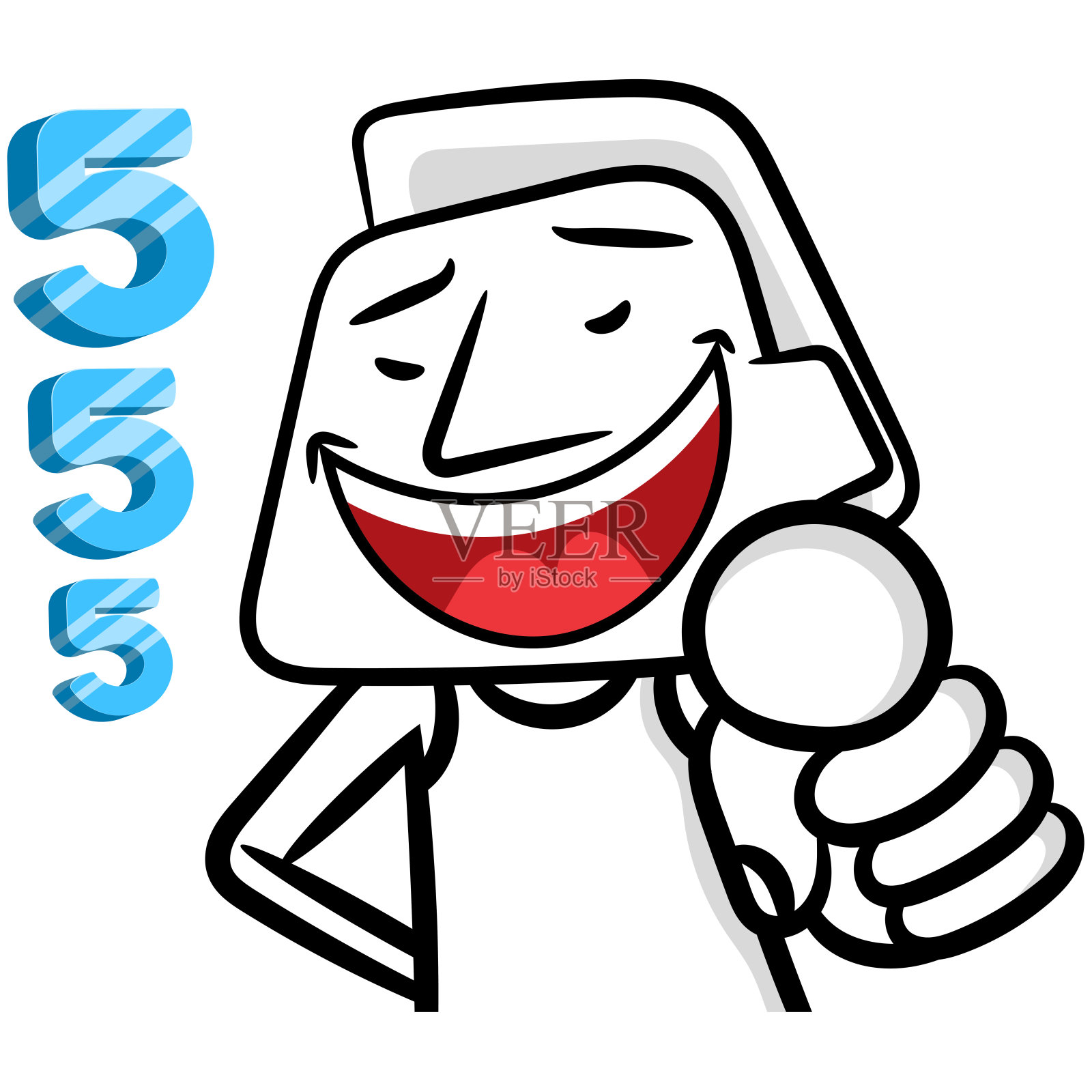 白人卡通微笑场景设计元素图片