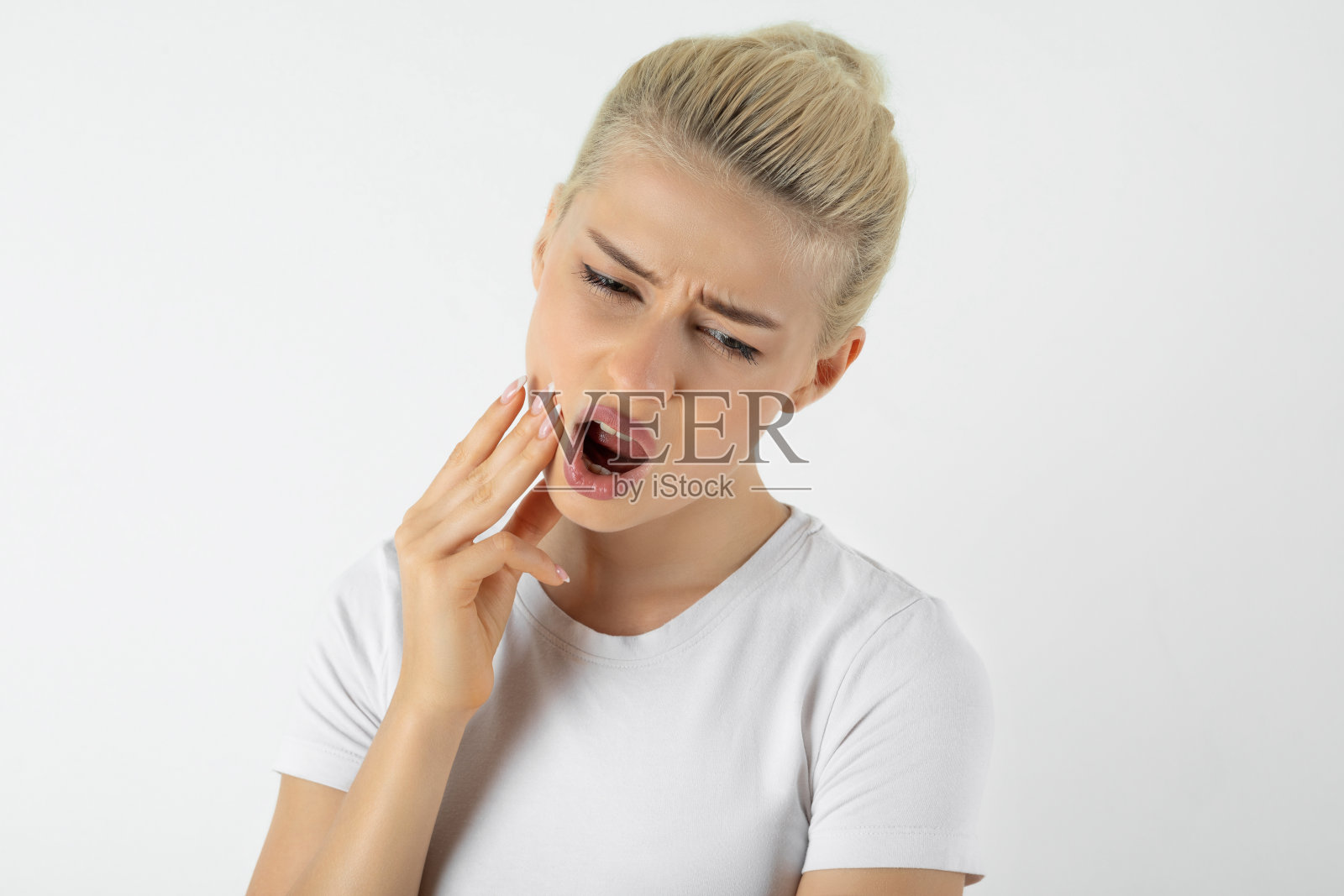 牙齿感染的妇女照片摄影图片