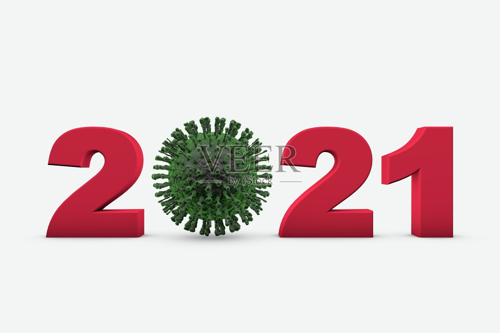 3D 2021冠状病毒新年库存照片照片摄影图片