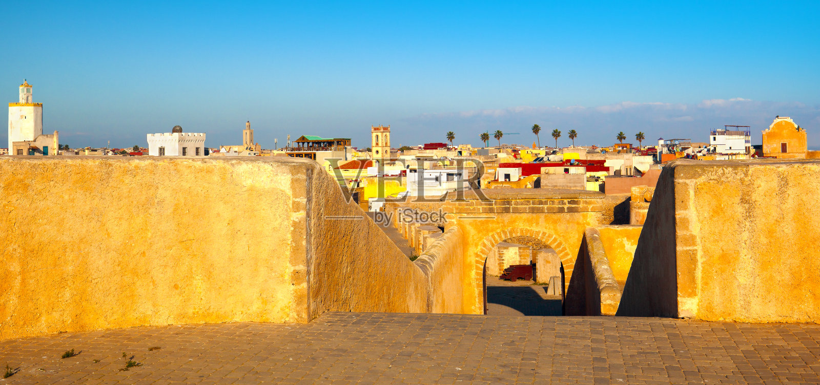 摩洛哥的马扎甘要塞和贾迪达城市景观照片摄影图片