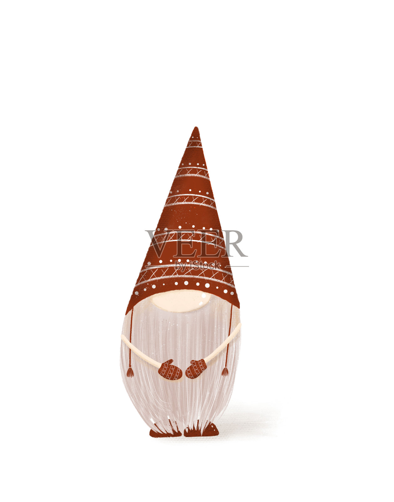 圣诞gnome。贺卡。插画图片素材
