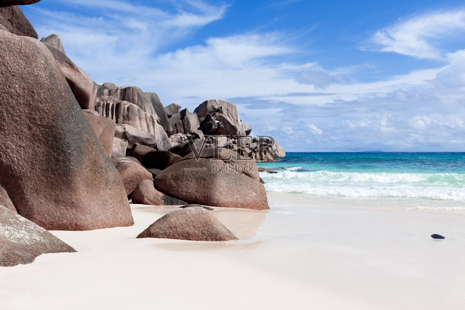 塞舌尔梦幻海滩的花岗岩照片摄影图片