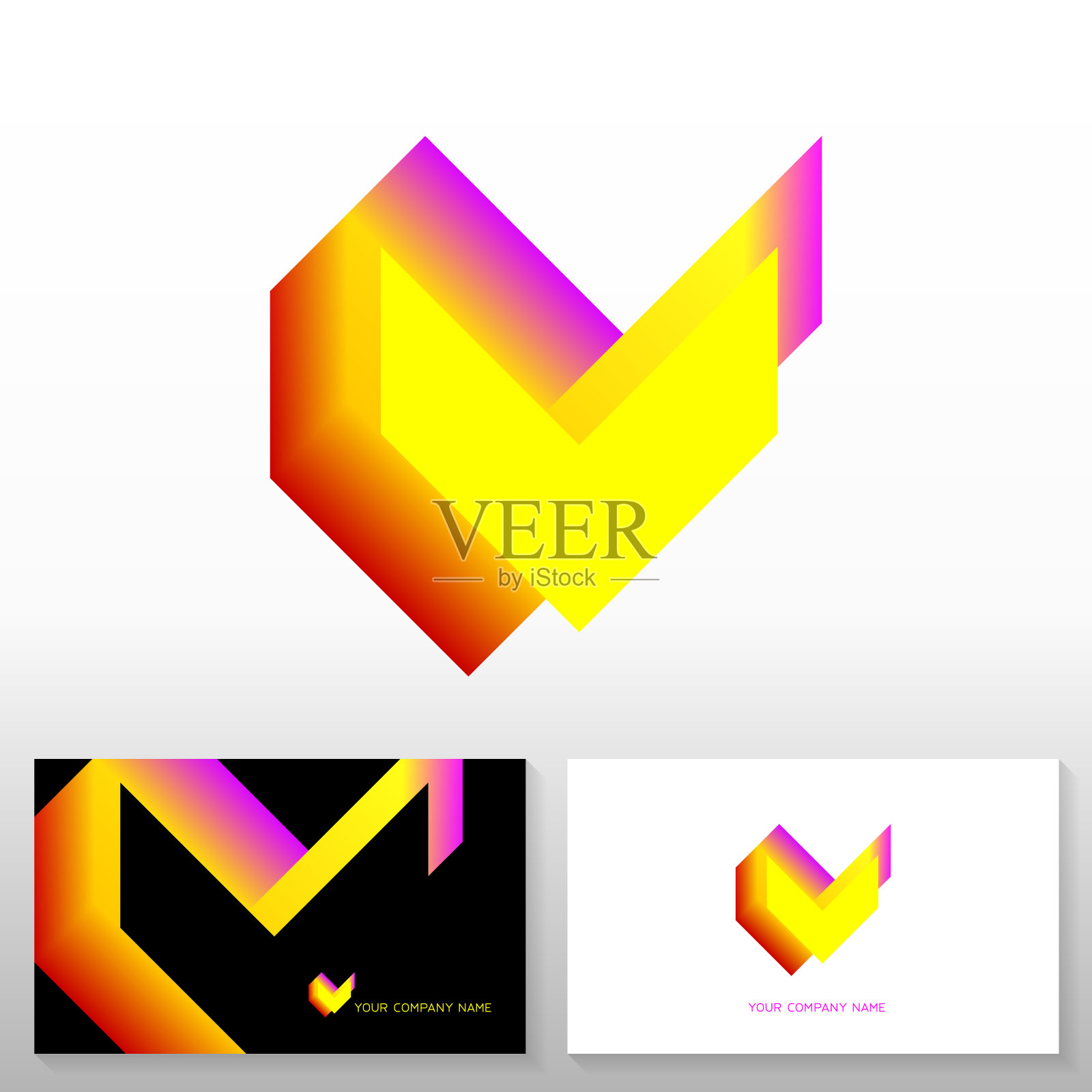 字母V标志设计-抽象矢量标志。插画图片素材