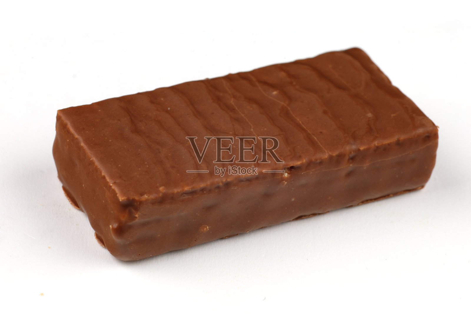 巧克力华夫饼糖果上的白色背景特写照片摄影图片