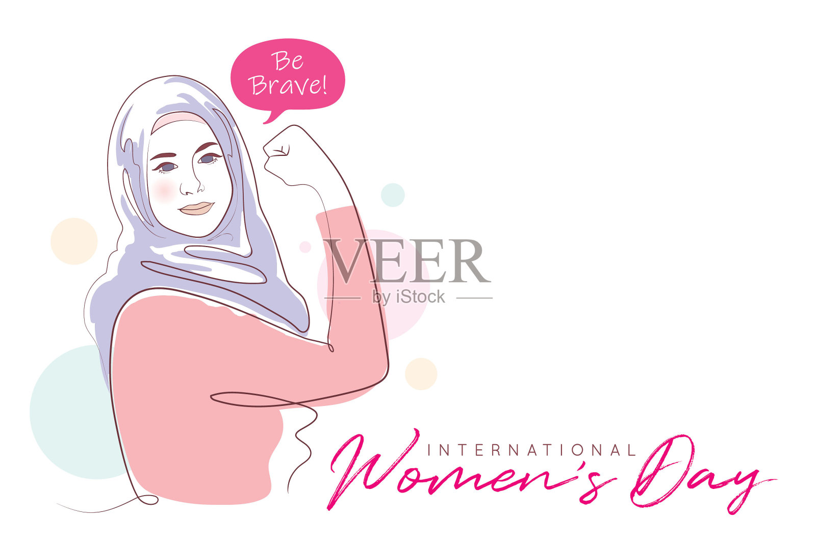 3月8日——国际妇女节简约线条艺术绘画4插画图片素材