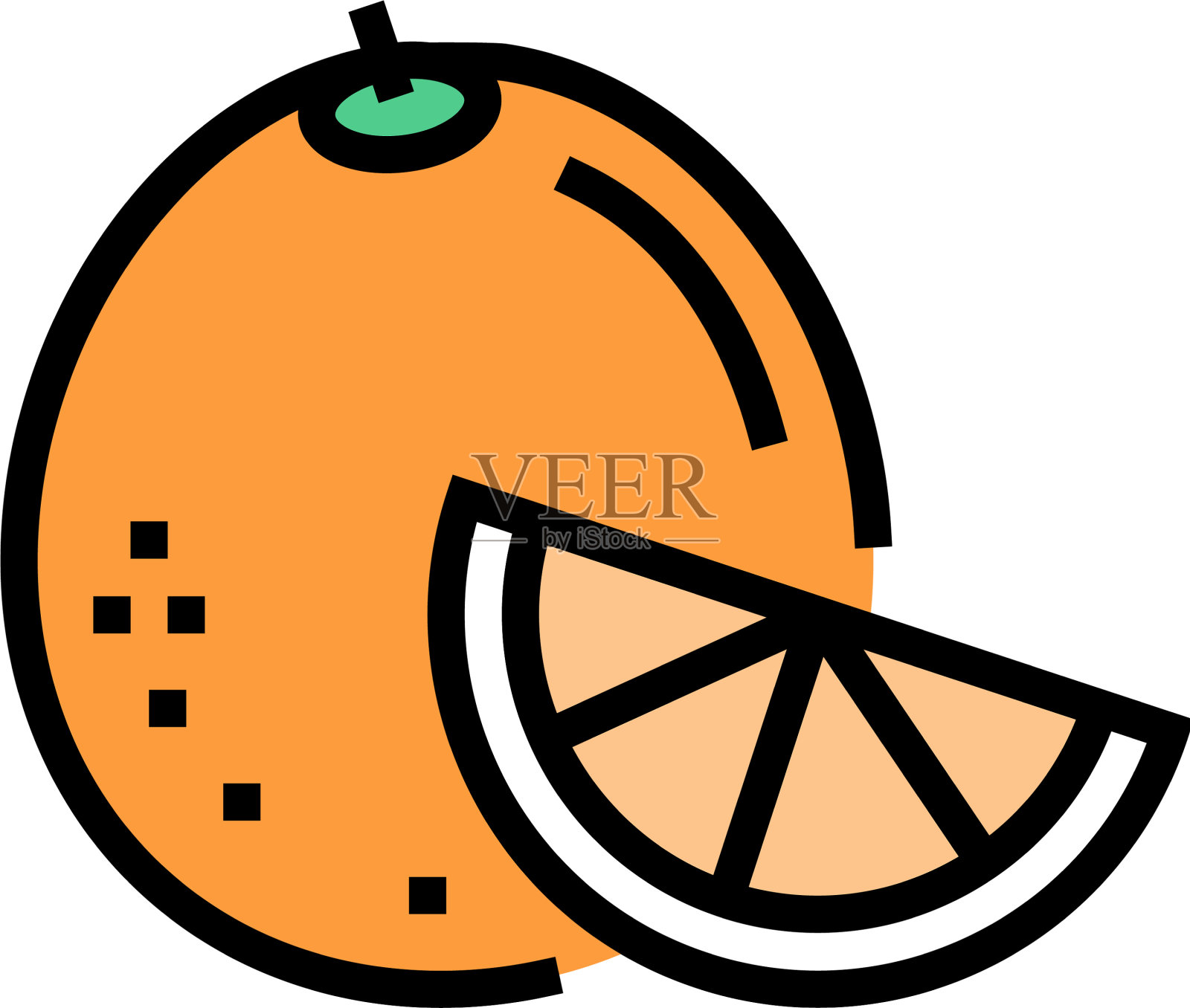 橙色芳香疗法颜色图标孤立设计元素图片