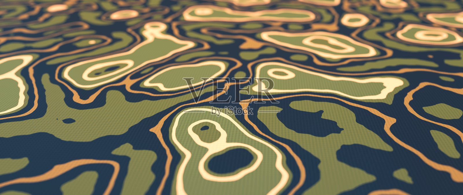 人造迷彩帆布织物为绿色，低角度散焦组成插画图片素材