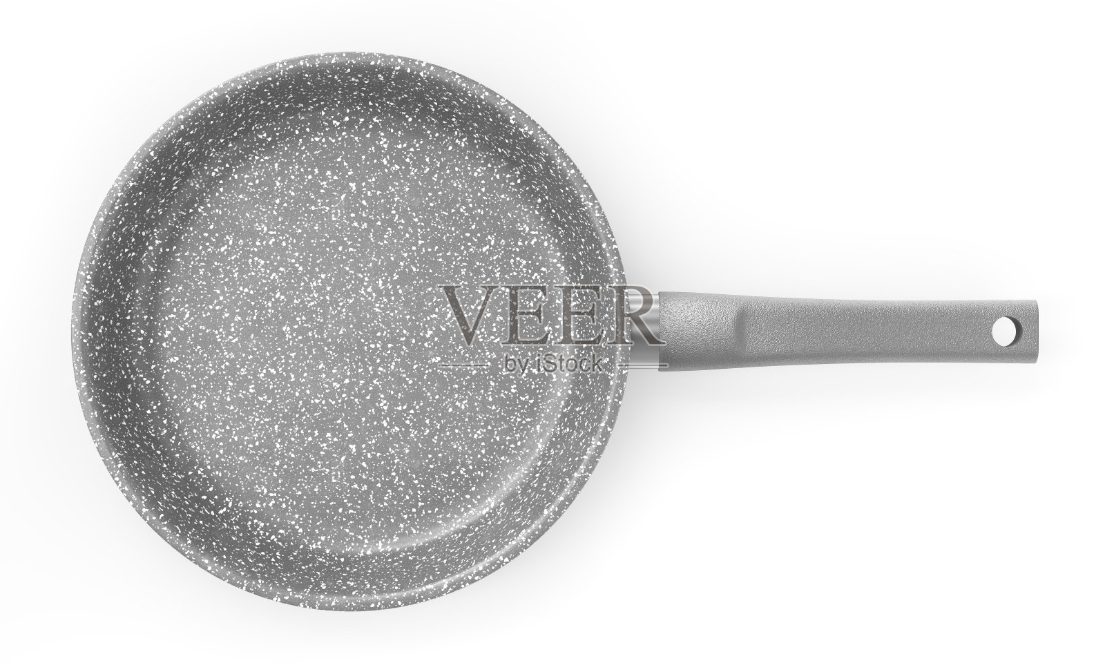 灰色花岗石涂层煎锅在白色的背景照片摄影图片