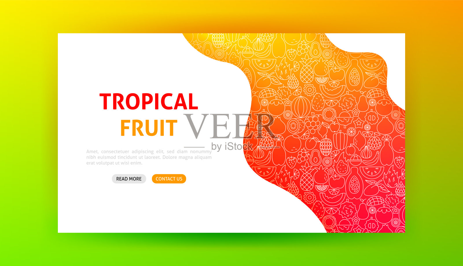 热带水果登陆页面插画图片素材