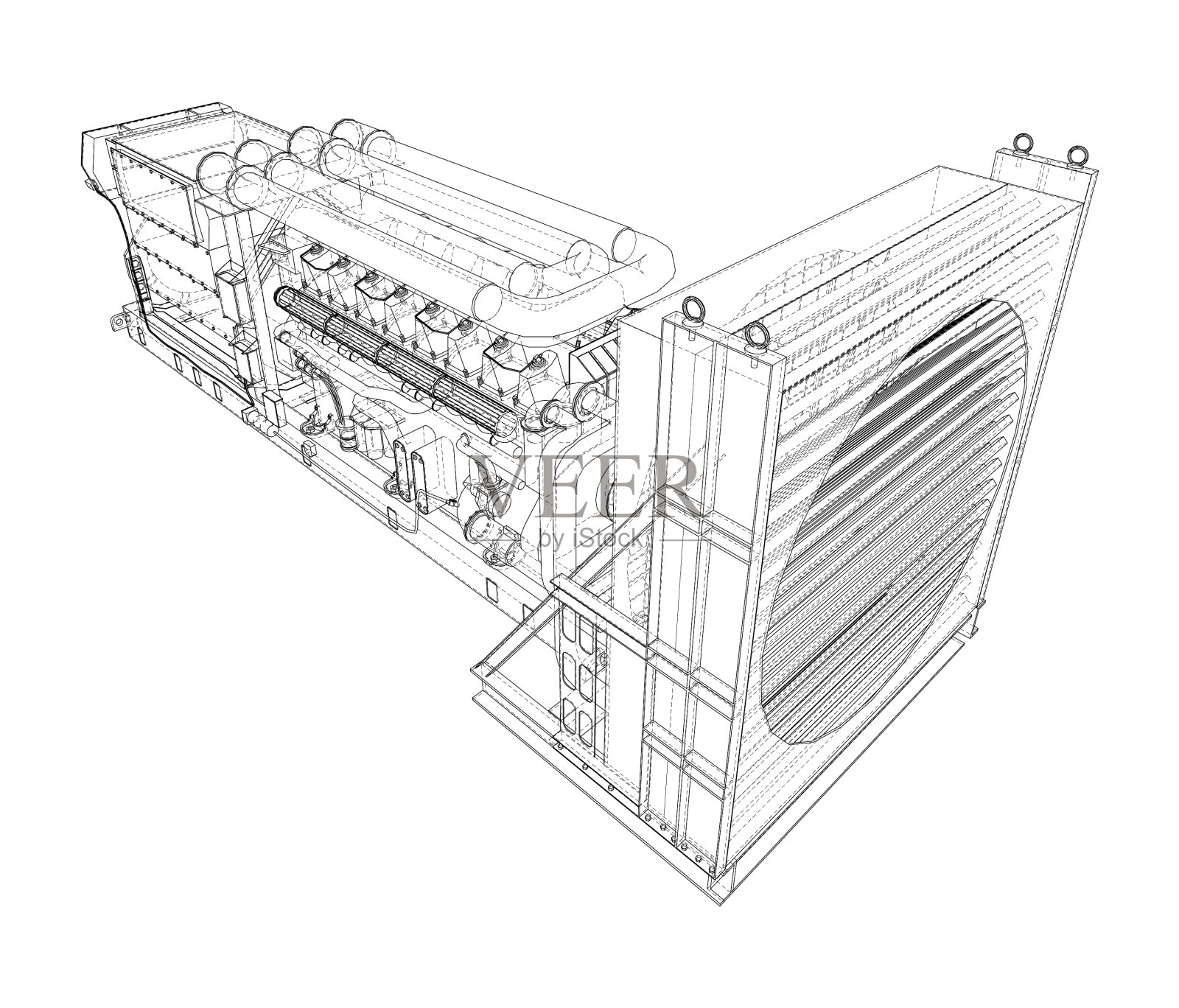 大型工业柴油发电机设计元素图片