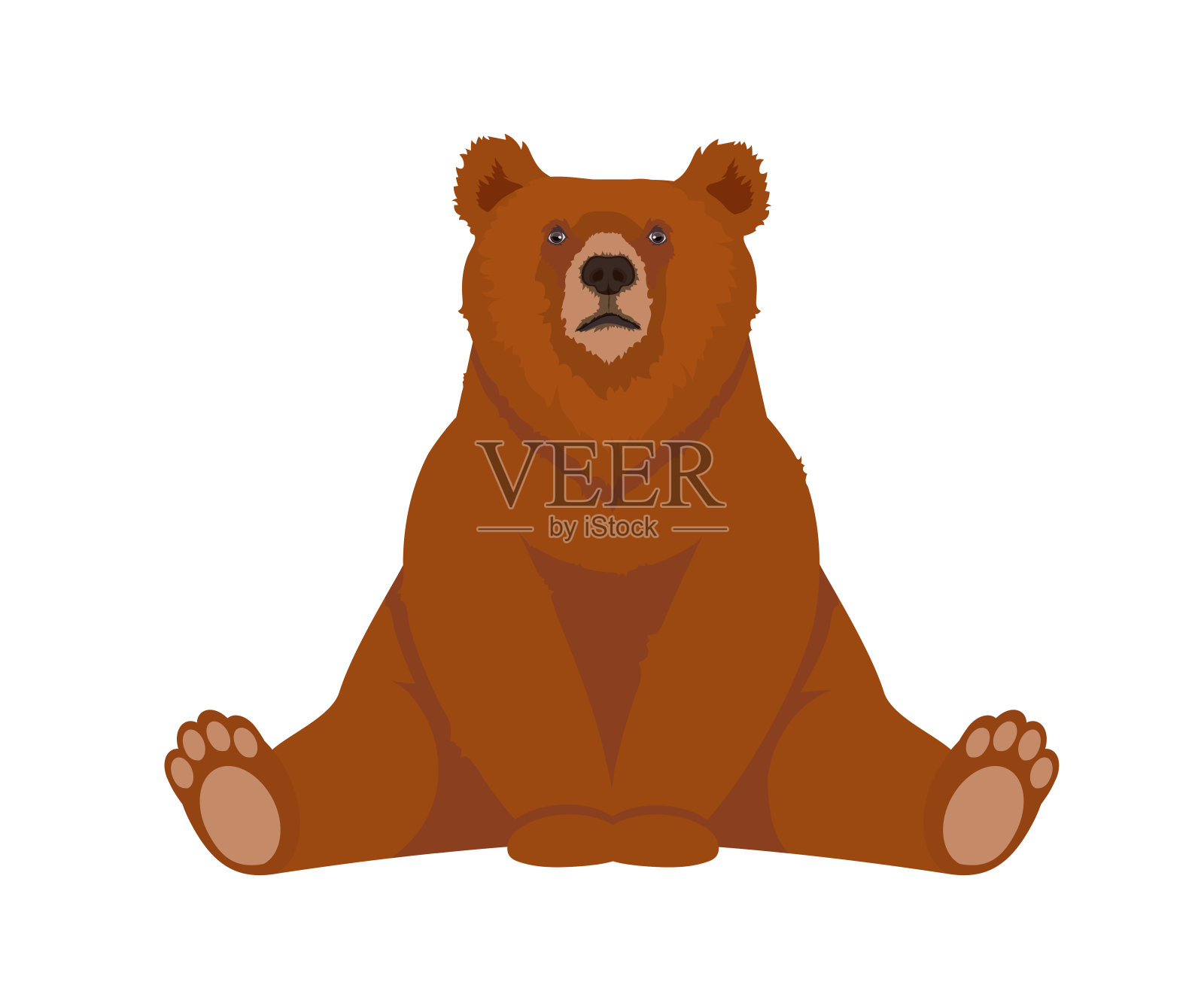 可爱的棕熊动物卡通插画矢量素材 Cute Face Brown Bear – 设计小咖