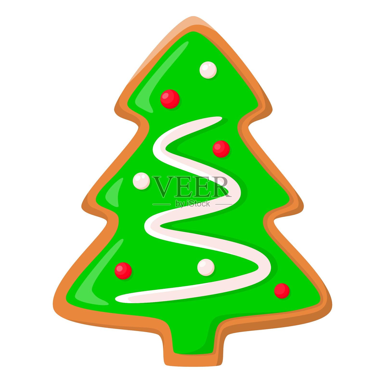 圣诞节绿色圣诞树树树木装饰扁平元素设计元素图片